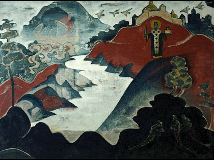 Н.К.Рерих. Святой Никола (Никола Можайский). 1920