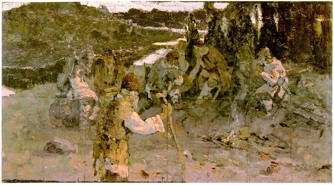 Н.К.Рерих. Сходятся старцы (эскиз). 1898