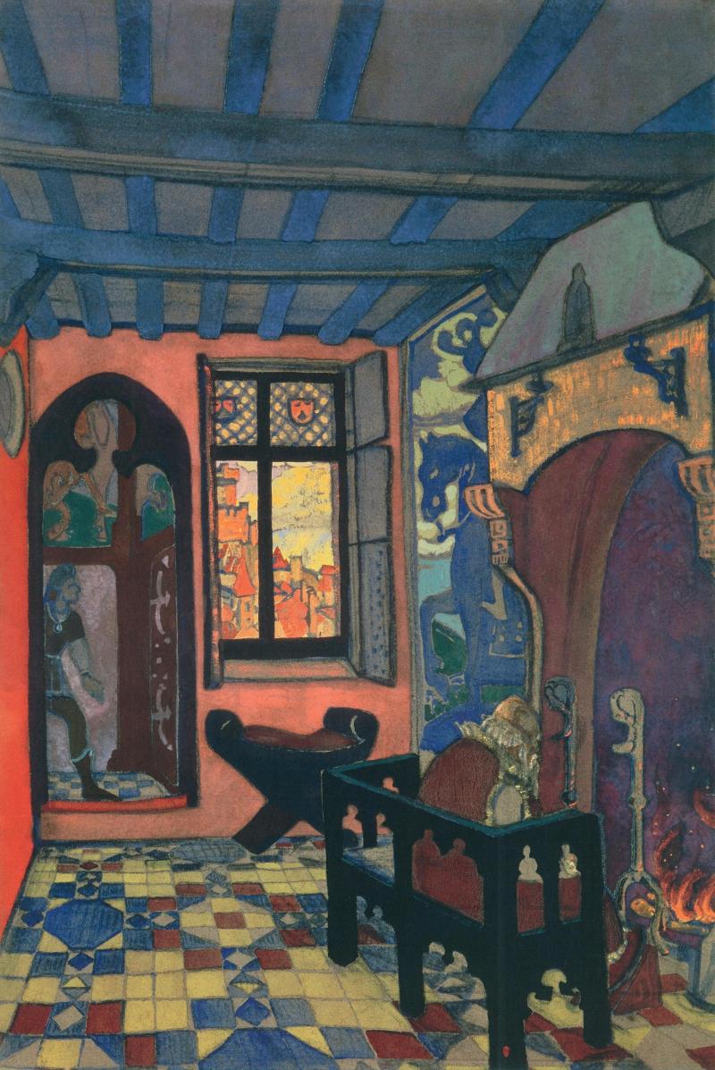 Н.К.Рерих. Комната короля Гиальмара (Акт III, сцена 1). 1913