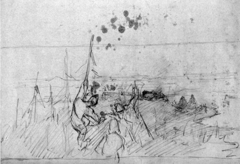 Н.К.Рерих. На чужом берегу (набросок композиции к одноимённой картине). 1895-1897