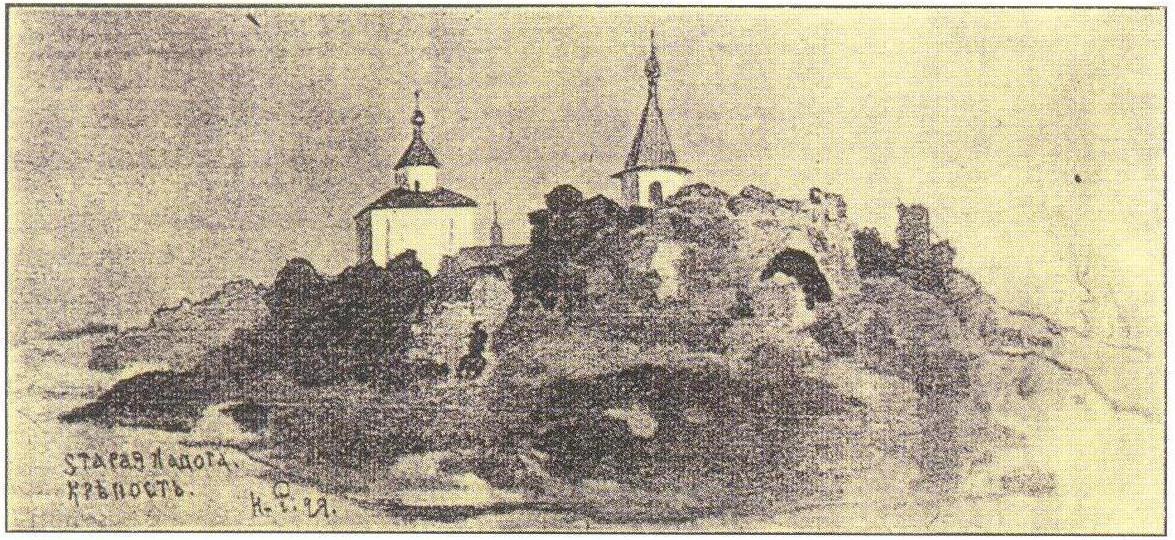 Н.К.Рерих. Старая Ладога. Крепость (рисунок). 1899