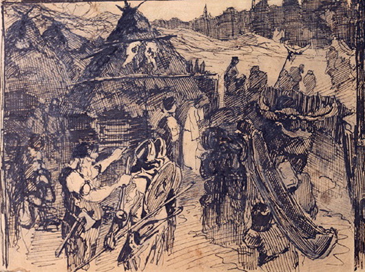 Н.К.Рерих. Эскиз картины. 1890-е