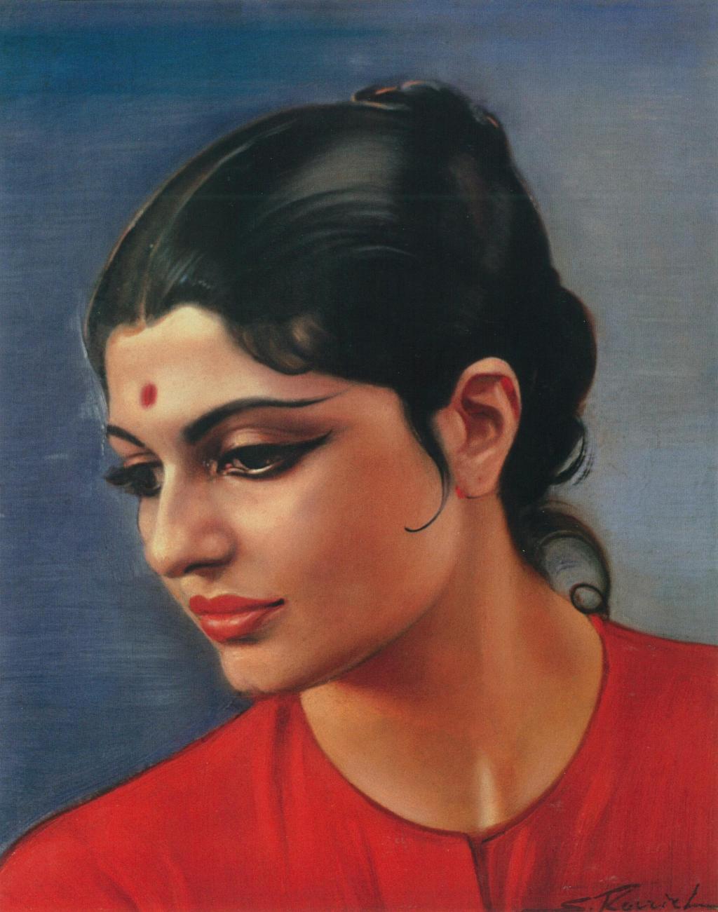 С.Н.Рерих. Рошан Ваджифдар - выдающаяся танцовщица Индии. 1958