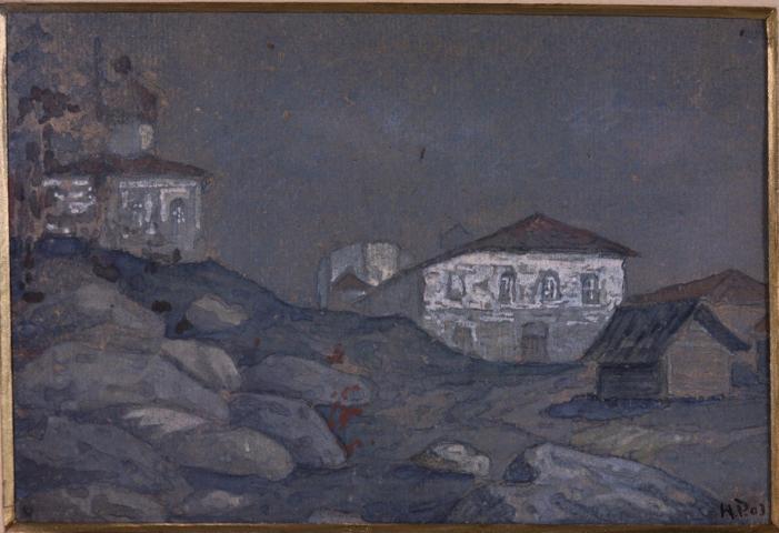 Н.К.Рерих. Вид с церковью на окраине города. 1903
