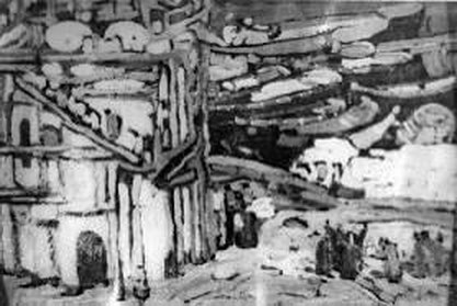 Н.К.Рерих. Строят храм [эскиз]. 1904