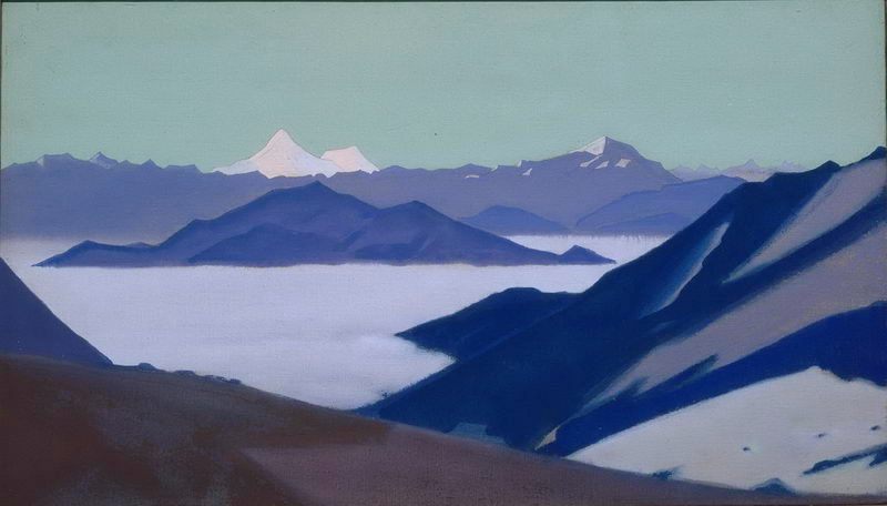 Н.К.Рерих. Туман в горах. Гималаи. # 24. Не позднее 1936 г.