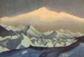 Н.К.Рерих. Гималаи. # 3 [Горы перед рассветом]. 1942
