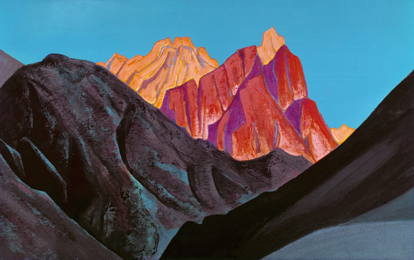 Н.К.Рерих. Закат. Святые горы. Гималаи. 1933