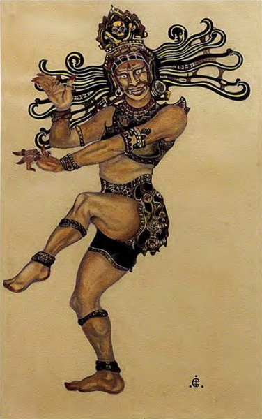 С.Н.Рерих. Эскиз Яванского костюма. (Танец Шивы). 1923