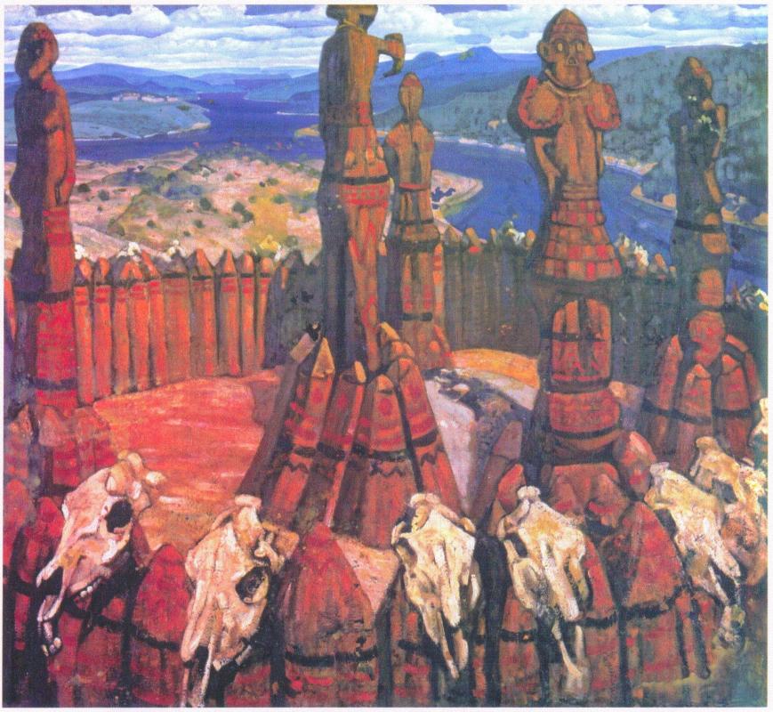 Н.К.Рерих. Идолы (Языческая Русь / Старославянское кладбище). 1910