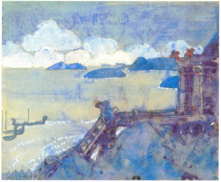Н.К.Рерих. Замок у моря (набросок к картине «Варяжское море»). 1910