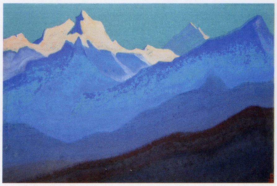 Н.К.Рерих. Гималаи. # 22 [Гималаи (Рассвет, окрасивший вершины)]. 1941
