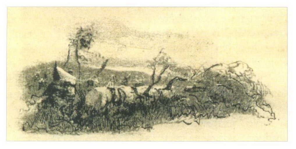 Н.К.Рерих. Срубленное дерево (к рассказу Юхани Ахо «Родная баня»). 1896