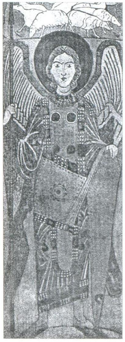 Н.К.Рерих. Ангел со щитом и копьем (деталь стенописи). 1906