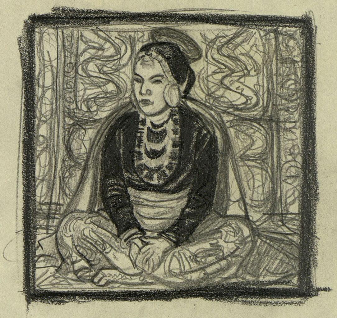 С.Н.Рерих. Рисунок в альбоме (2). 1930-е