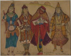Н.К.Рерих. Эскизы костюмов (Половчанки и индийская танцовщица). 1914