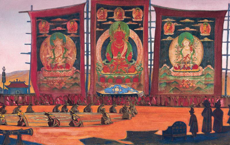 Н.К.Рерих. Монгольский цам (Религиозная церемония). 1927-1928