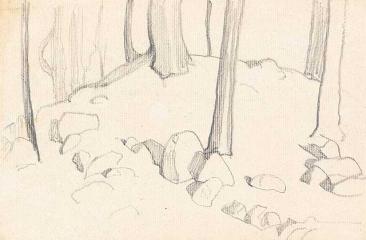 Н.К.Рерих. Эскиз деревьев и валунов. Около 1915