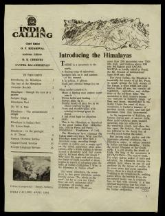 С.Н.Рерих. Рисунок из статьи «Притягательность Гималаев» («The lure of the Himalayas») (2). 1984
