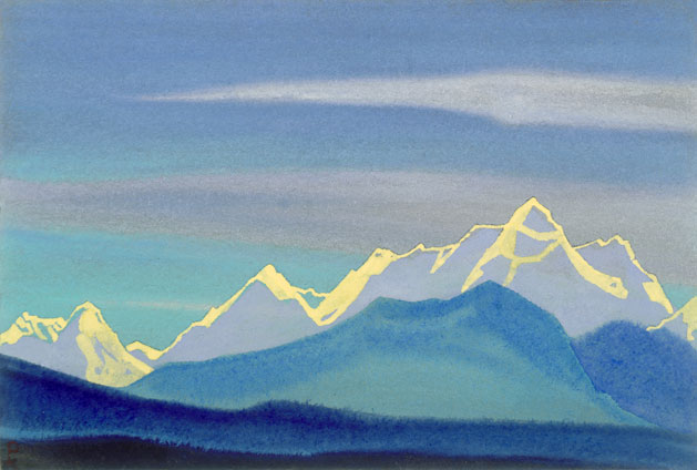 Н.К.Рерих. Гималаи. # 7 [Гималаи [Солнечный контур гор]]. 1939