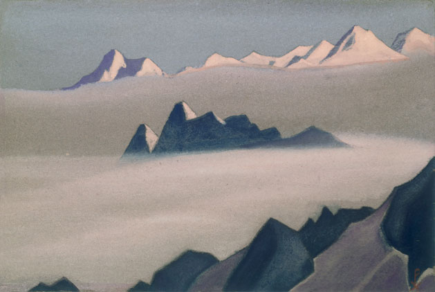 Н.К.Рерих. Гималаи. # 120 [Гималаи [Сиреневый туман]]. 1945
