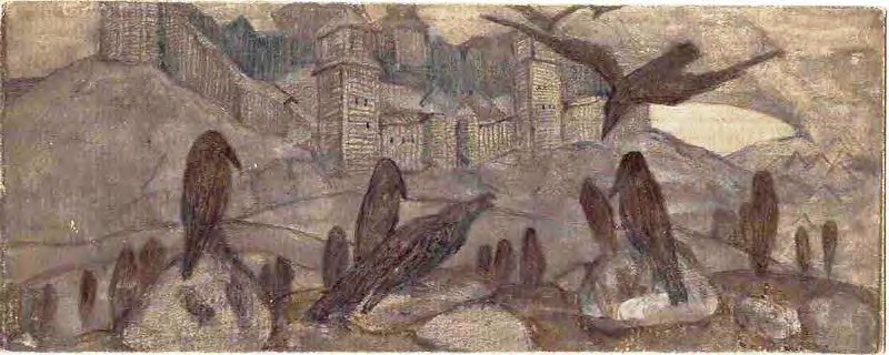 Н.К.Рерих. Зловещие (Вещие) (эскиз композиции одноименной картины). 1901