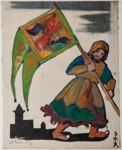 Н.К.Рерих. Эскиз костюма Знаменосца (Знаменосец). 1919