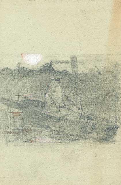 Картина Рериха с человеком в лодке. Гаврик спал возле лодки