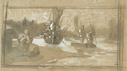 Н.К.Рерих. Набросок сцены из варяжской жизни. Около 1890 г.