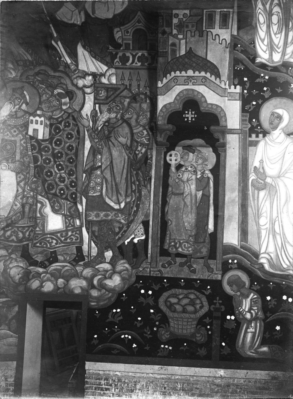 Н.К.Рерих. Князья святые (Фрагмент росписи церкви Св. Духа). 1911-1914