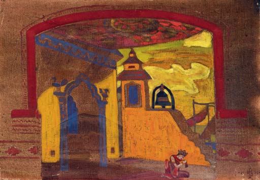 Н.К.Рерих. Дворец в Леденце [эскиз занавеса]. 1919