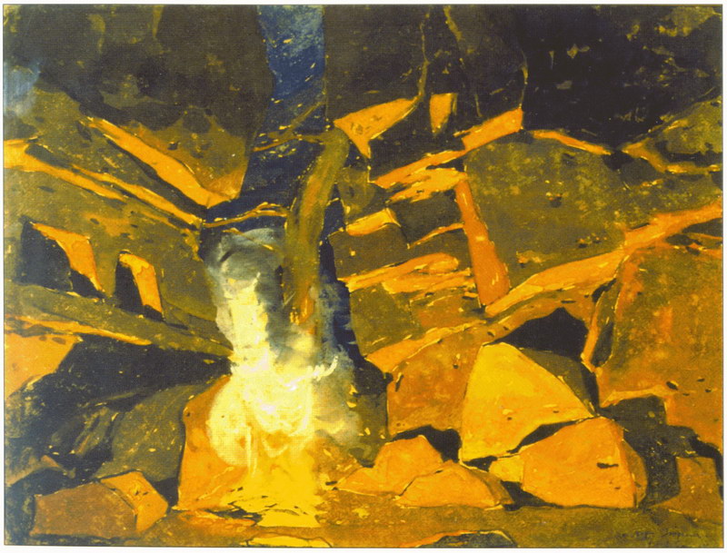 Н.К.Рерих. Костер в пещере. 1912