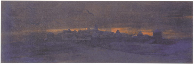 Н.К.Рерих. Закат над монастырем. 1890-е