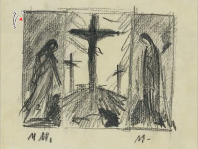 С.Н.Рерих. Распятие (Голгофа) (рисунок) (2). 1940-е