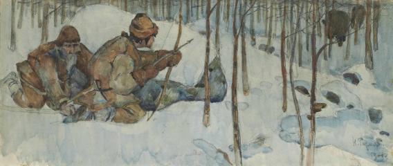 Н.К.Рерих. Ждут (охота). 1900