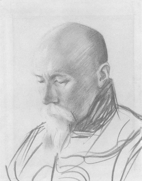 С.Н.Рерих. Эскиз к портрету Н.К.Рериха с ларцом. 1928