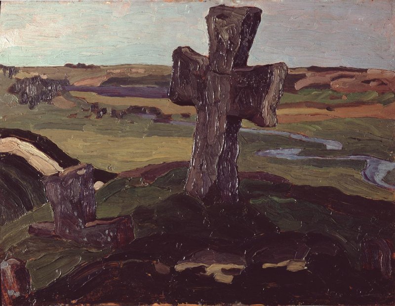 Н.К.Рерих. Изборск. Крест на Труворовом городище. 1903