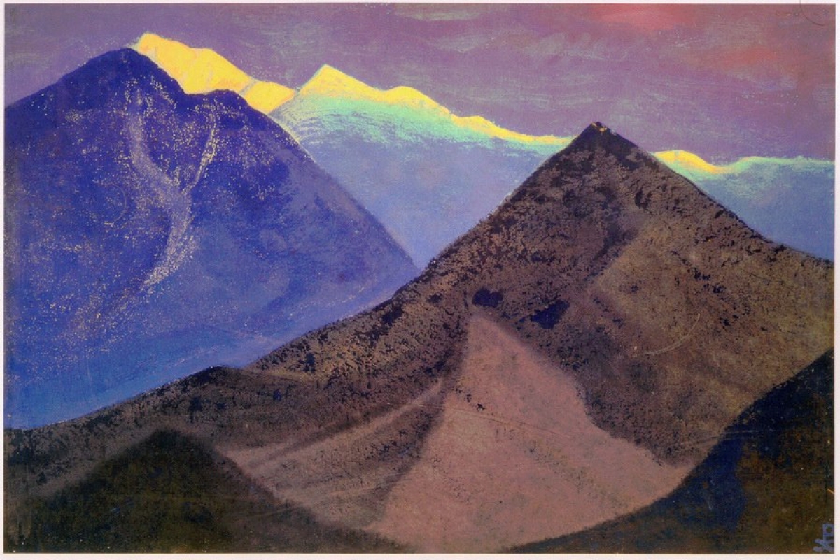 Н.К.Рерих. Тибет. # 30 [Тибет (Темные вершины. Вечер)]. 1937