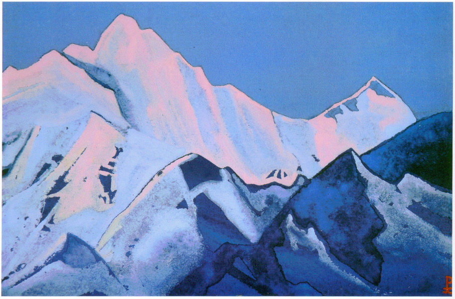 Н.К.Рерих. Гималаи. # 92 [Гималаи (Розовые вершины)]. 1941