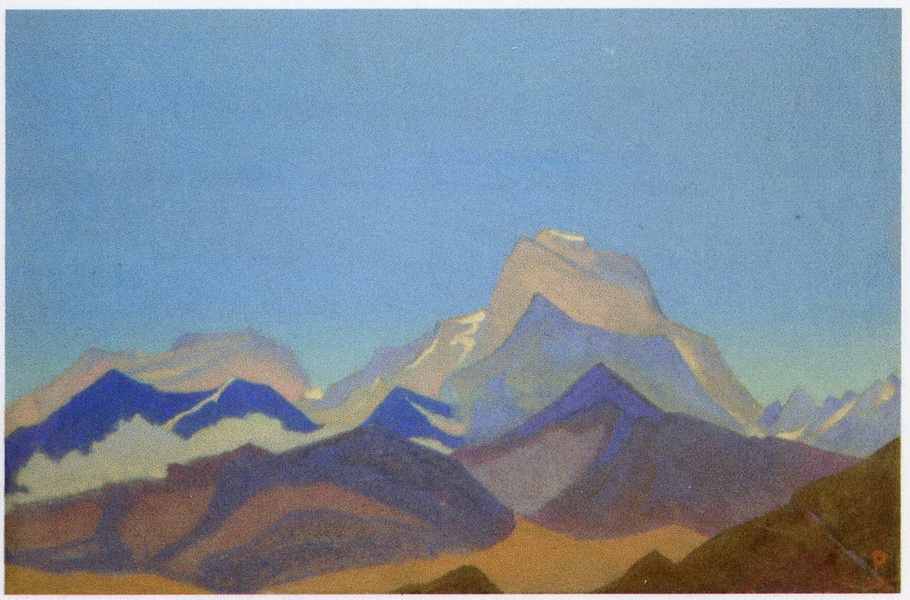 Н.К.Рерих. Гималаи  # 91 [Предрассветные горы]. Не позднее 1936 г.