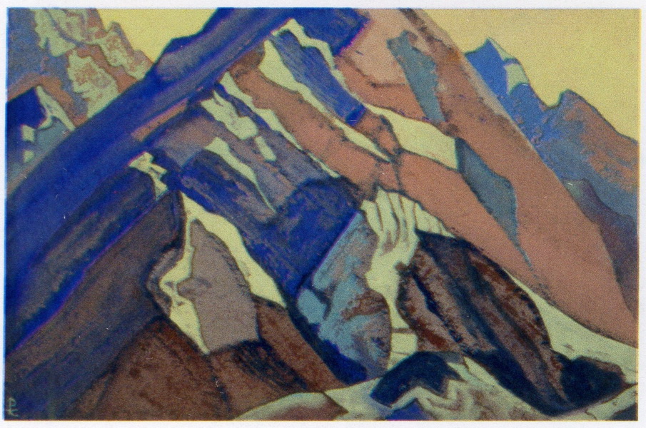 Н.К.Рерих. Гималаи. # 97 [Гималаи (Уступы скал)]. 1938