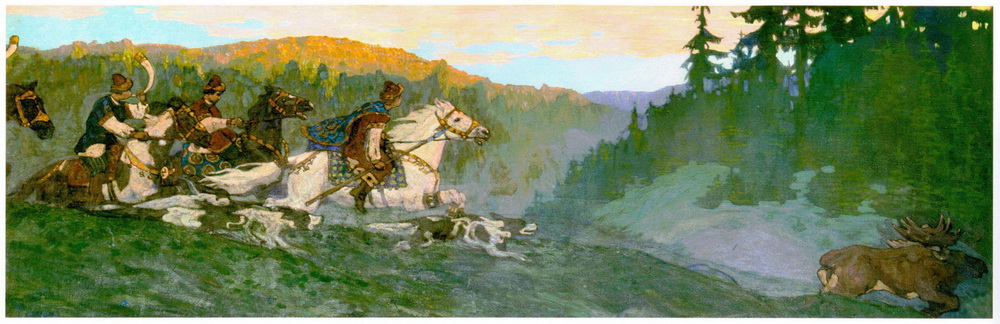Н.К.Рерих. Княжая охота. Утро (Утро княжьей охоты). 1901
