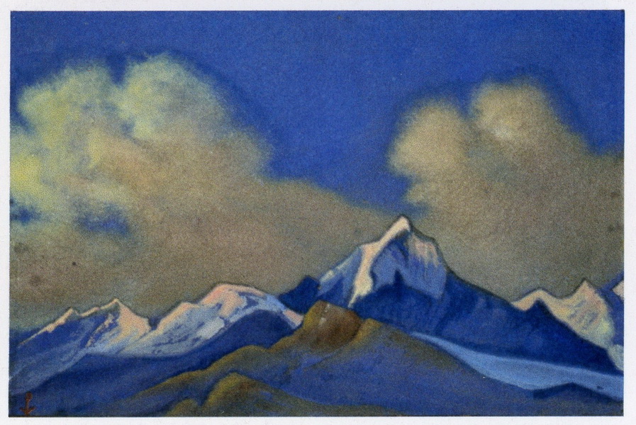 Н.К.Рерих. Гималаи. # 1 [Гималаи (Рассвет в горах. Облака)]. 1946