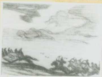 Н.К.Рерих. Сеча при Керженце (набросок композиции картины 1911 г.). 1911