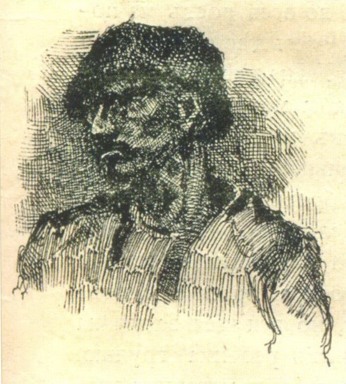 Н.К.Рерих. Голова мужчины (к очерку Н.Ф. Николина  «На Волге»). 1896