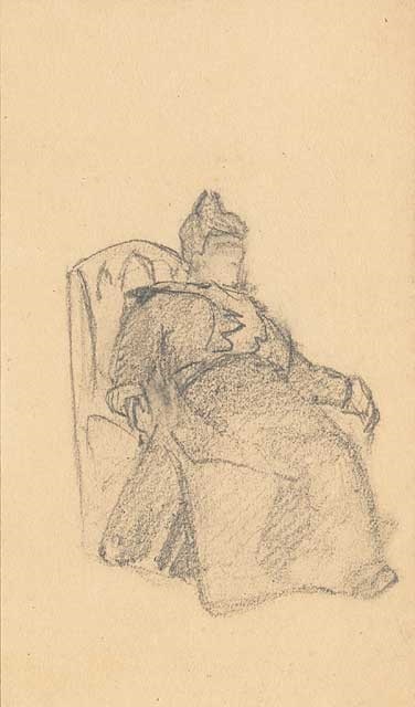 Н.К.Рерих. Эскиз женщины в кресле (мать художника?). Около 1900