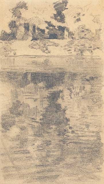 Н.К.Рерих. Эскиз деревьев, отраженных в воде. Около 1900