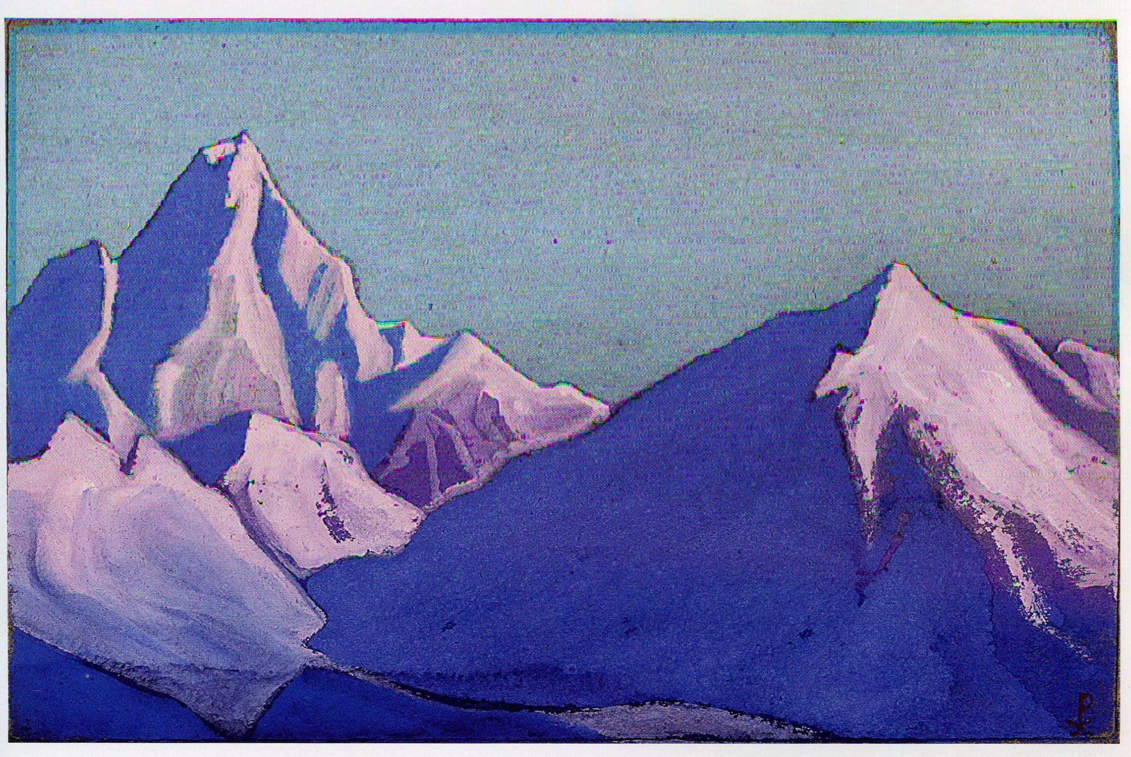Гималаи картины. Рерих Канченджанга Гималаи. Картины Рериха горы Гималаи.