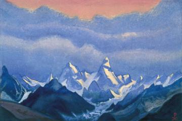 Н.К.Рерих. Гималаи. # 48 Гималаи [Снежные шатры]. 1946