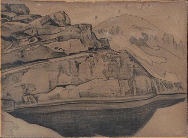 Н.К.Рерих. Рисунок углём. Около 1917